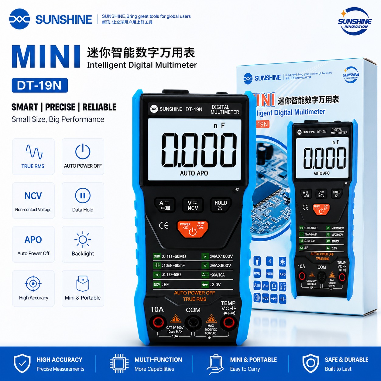 WhatsApp Image 2026-07-04 at 4.58.40 PM SUNSHINE DT-19N Mini Intelligent Digital Multimeter - Image 1