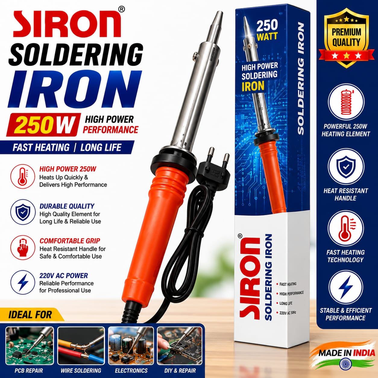 WhatsApp Image 2026-07-06 at 4.48.26 PM SIRON 250W High Power Soldering Iron | 220V AC | Fast Heating - Image 1