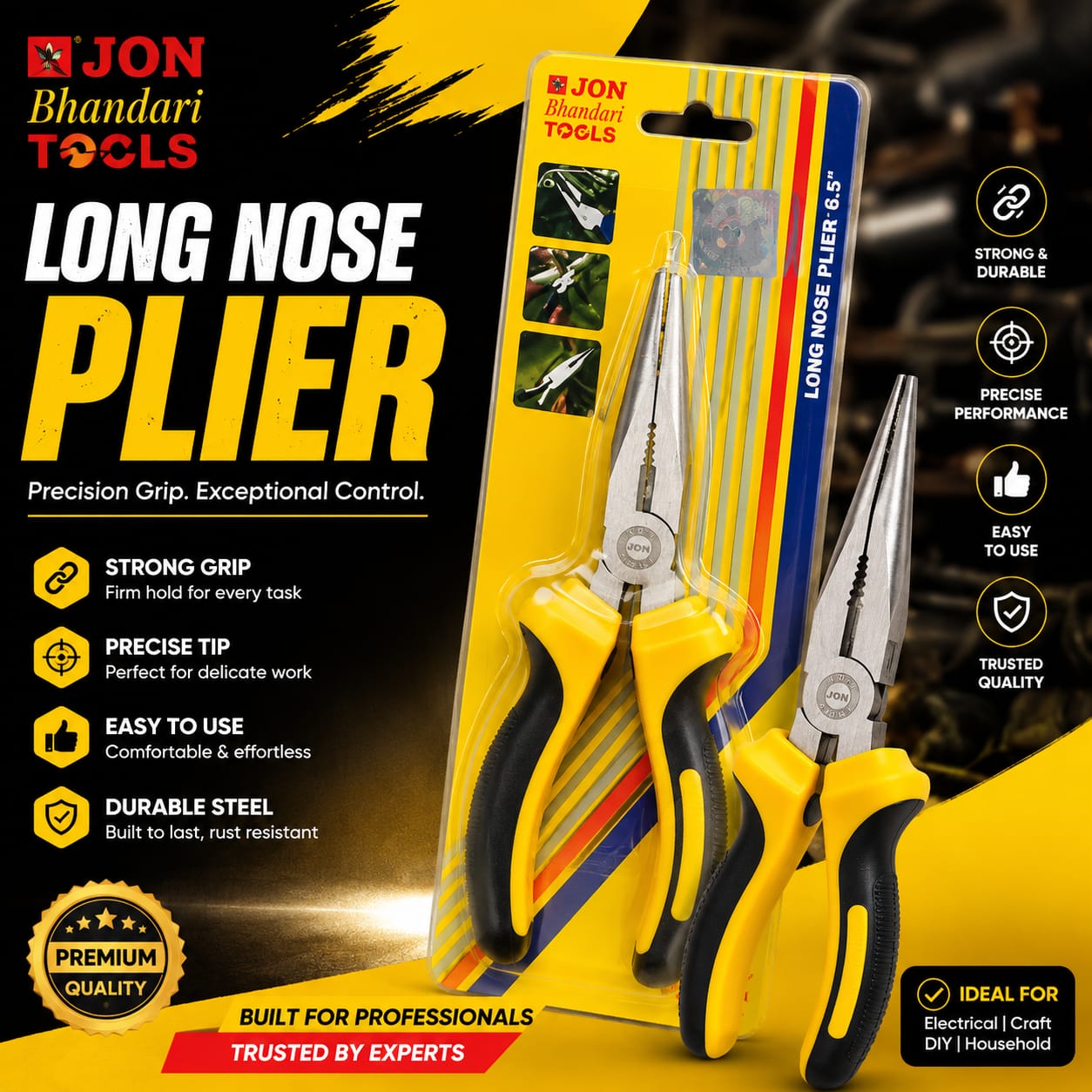 WhatsApp Image 2026-07-09 at 6.23.24 PM JON Bhandari Long Nose Plier (6.5") - Image 1