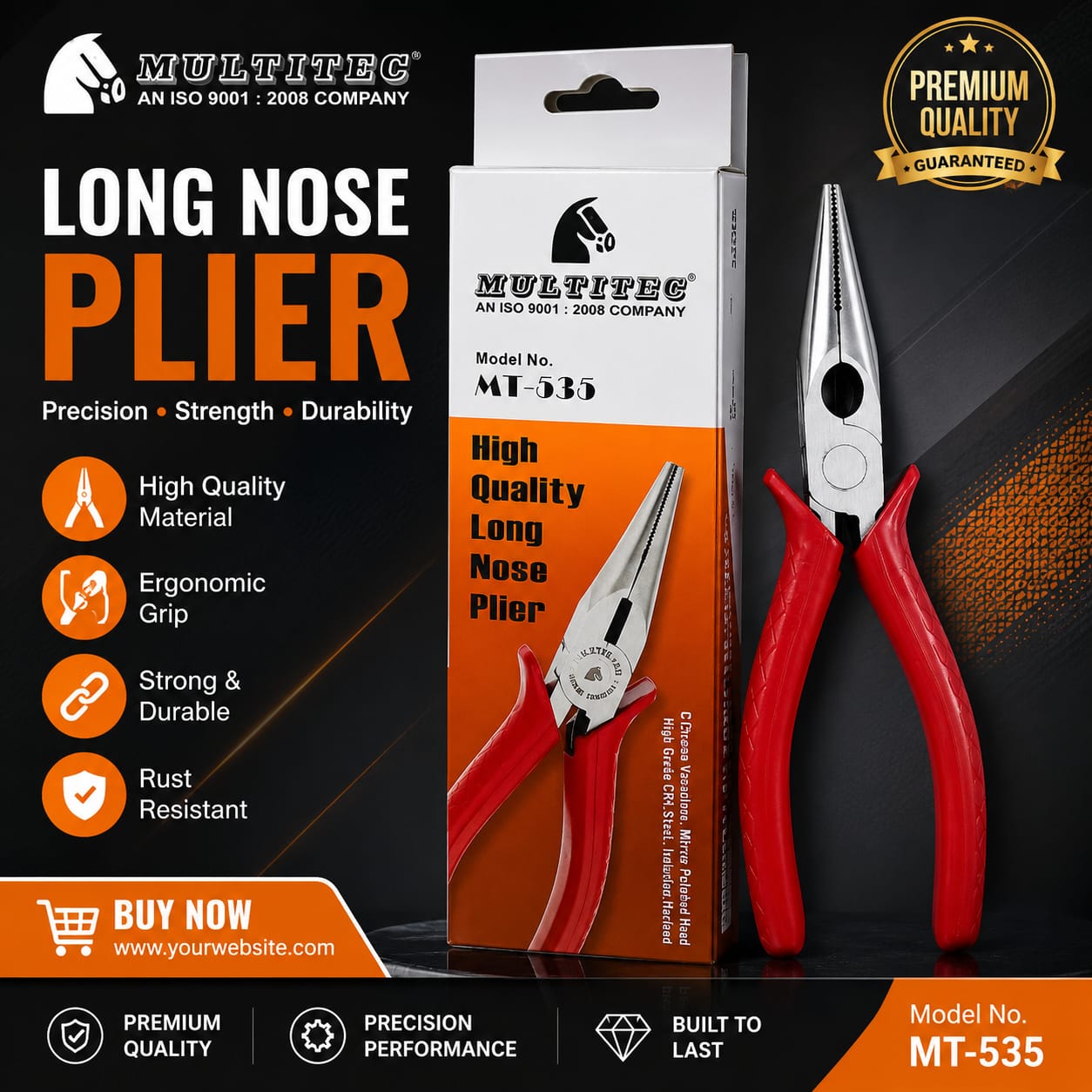 WhatsApp Image 2026-07-10 at 12.03.49 PM MULTITEC MT-535 High Quality Long Nose Plier - Image 1