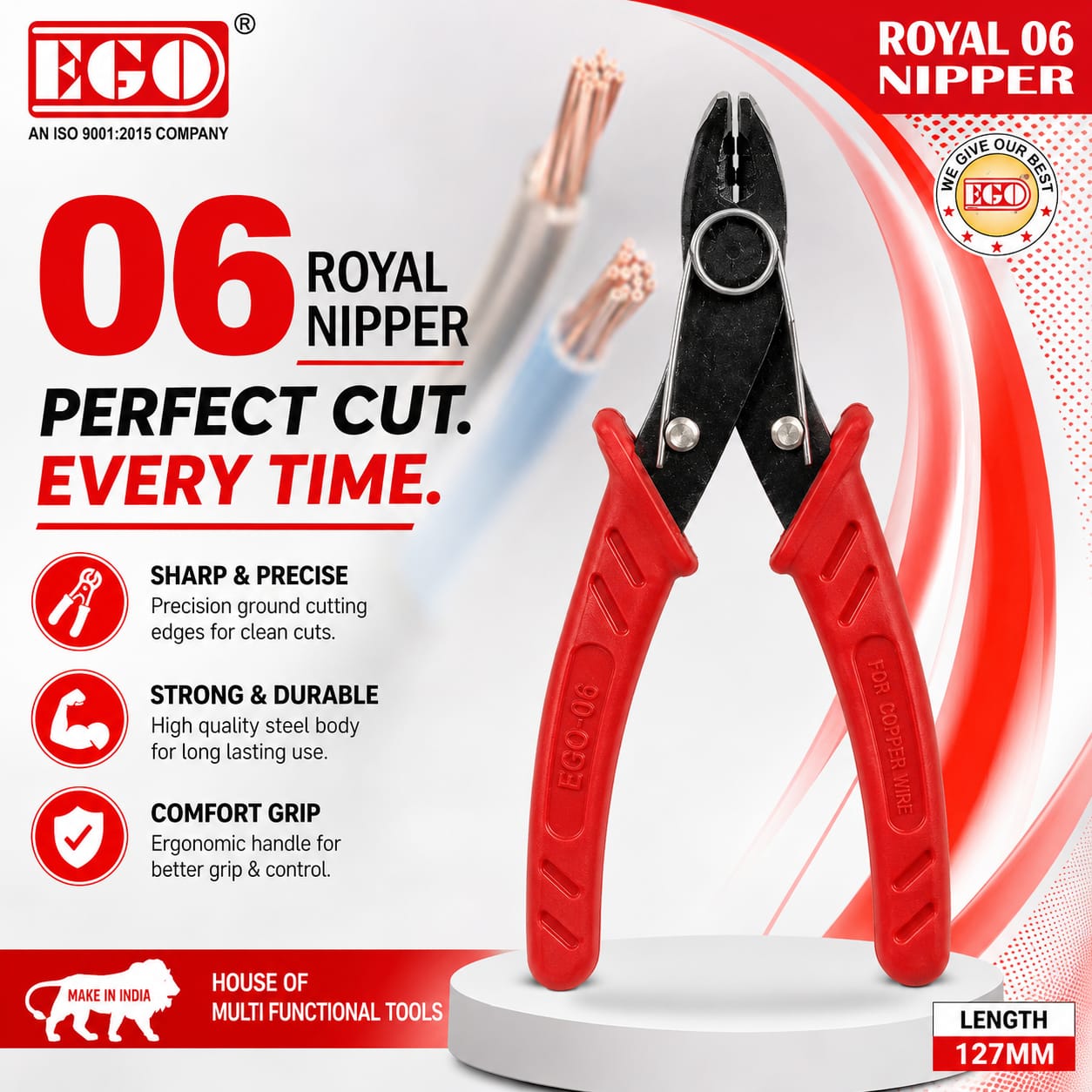 WhatsApp Image 2026-07-15 at 5.01.35 PM EGO Royal 06 Nipper (127mm) – Heavy Duty Wire Cutting Plier - Image 1