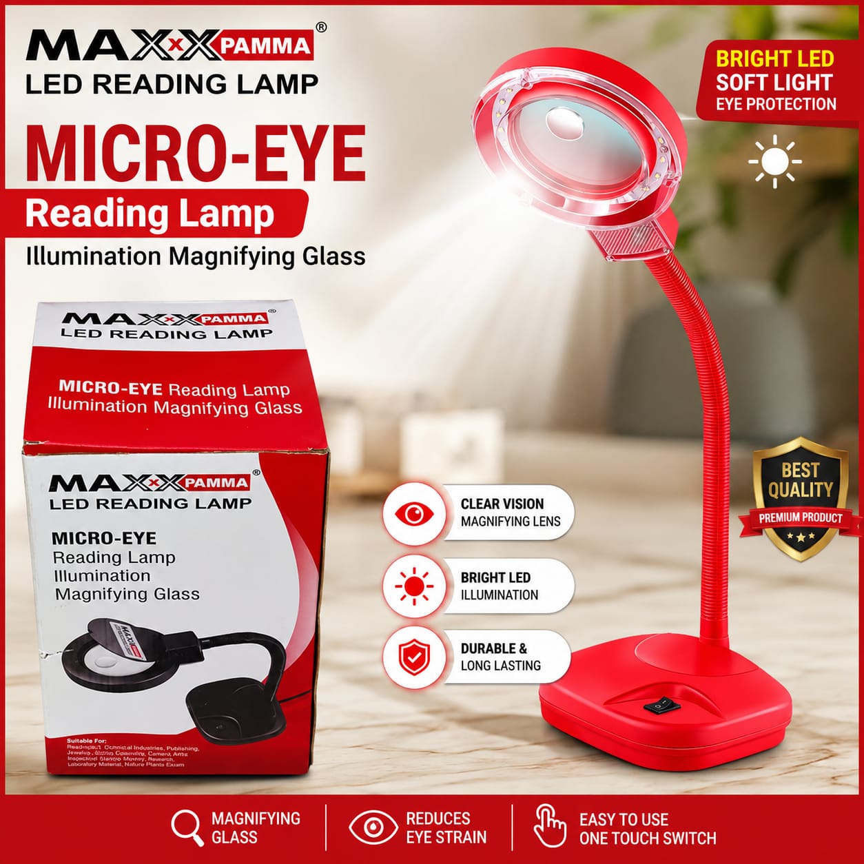 WhatsApp Image 2026-07-16 at 1.48.23 PM MAXX PAMMA LED Reading Lamp with Magnifying Glass – Micro-Eye Illuminated Magnifier - Image 1