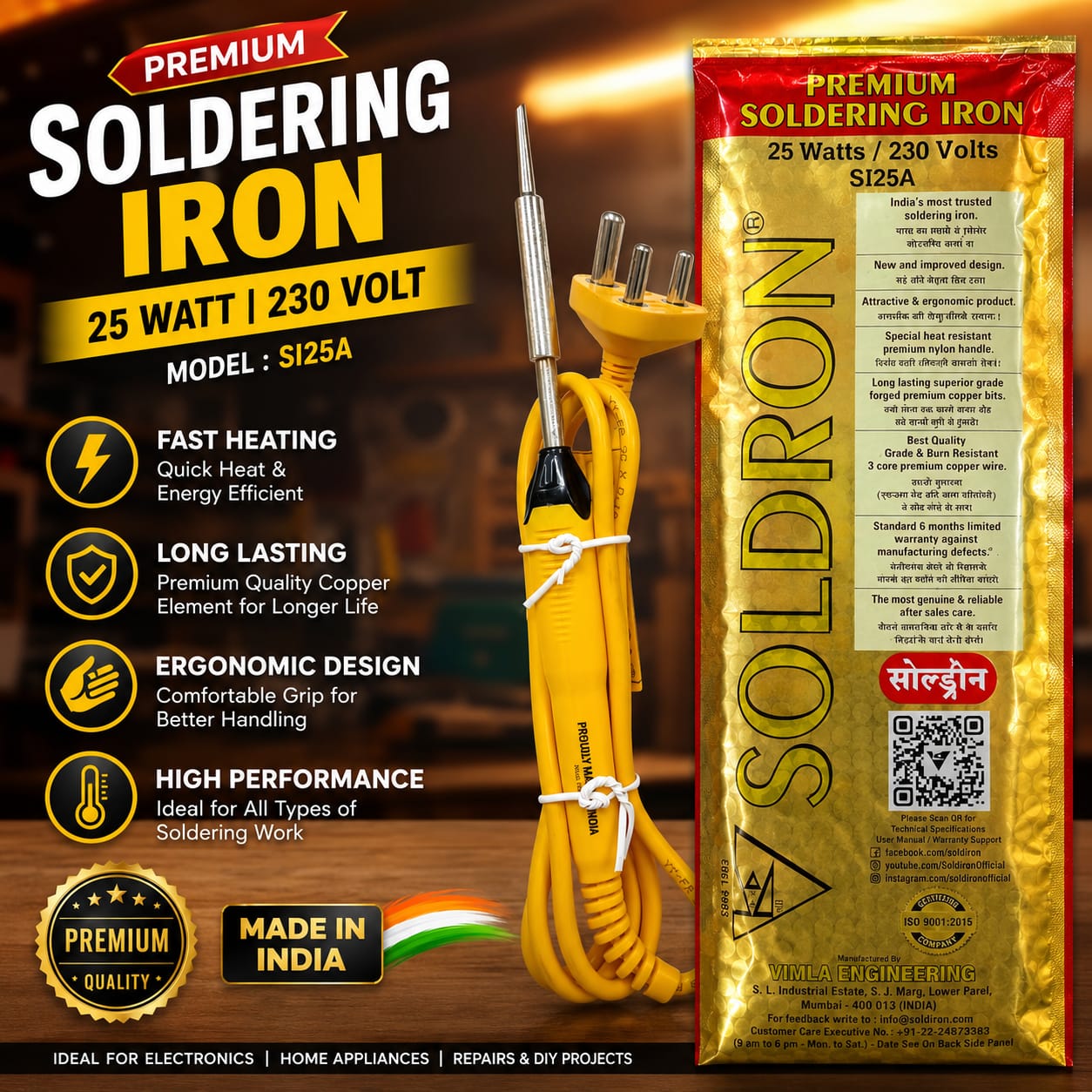 WhatsApp Image 2026-07-17 at 5.43.03 PM Soldron Premium Soldering Iron 25W (Model: SI25A) - Image 1